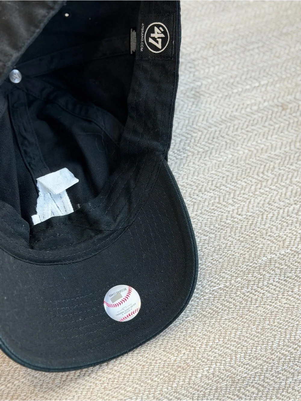 Kids Black Baseball Cap with White LA Logo